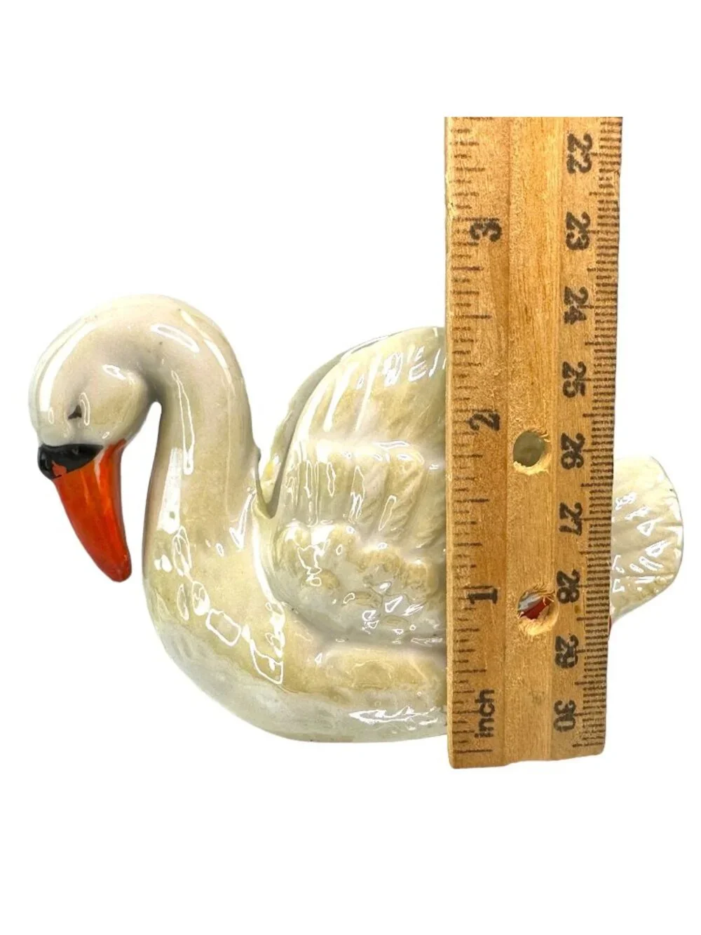 Vintage Irridescent Glaze Swan Planter/Trinket Holder Japan EUC
